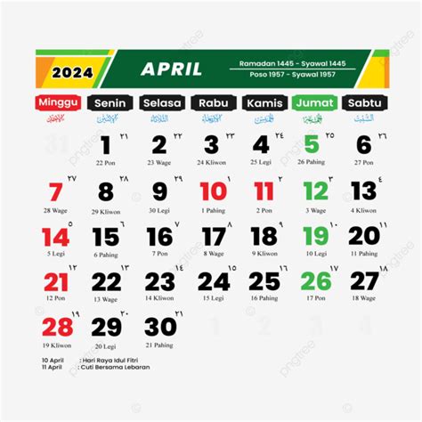 Calendar 2024 April With Red Dates And National Holidays Vector 2024