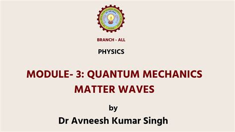 Engineering Physics Quantum Mechanics Matter Waves AKTU Digital