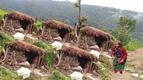 Beautiful Nepali Mountain Village Simple Happy Lifestyle Rural Nepal