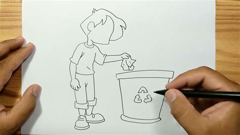 How To Draw KID THROWING TRASH YouTube