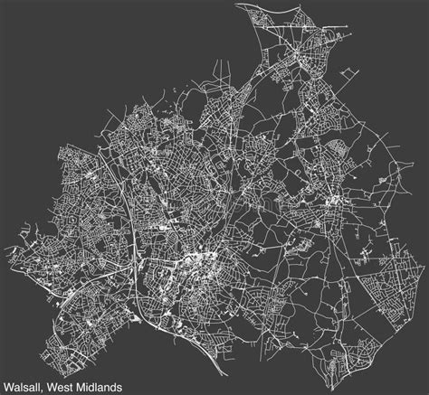 Cartina Stradale Del Comune Metropolitano Di Walsall West Midlands