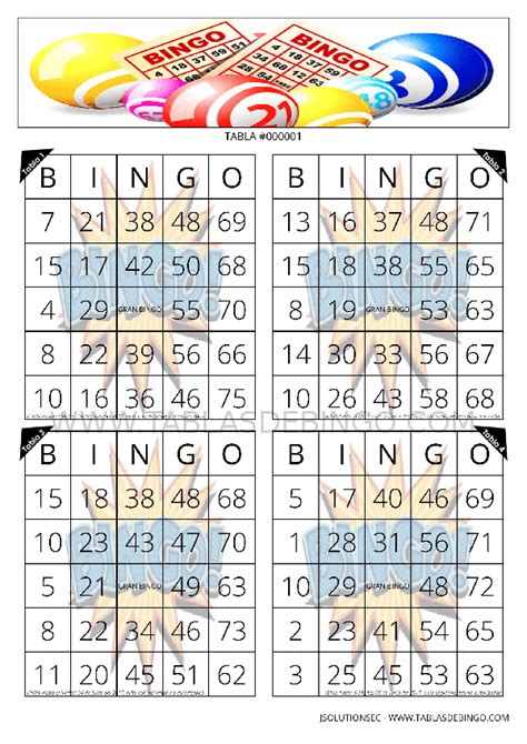 Tablas De Bingo Personaliza Descarga En Pdf E Imprime