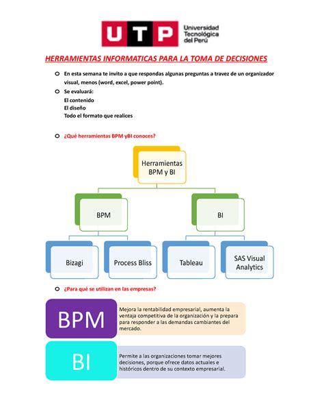 Herramientas Informaticas PARA LA TOMA DE Decisiones HERRAMIENTAS