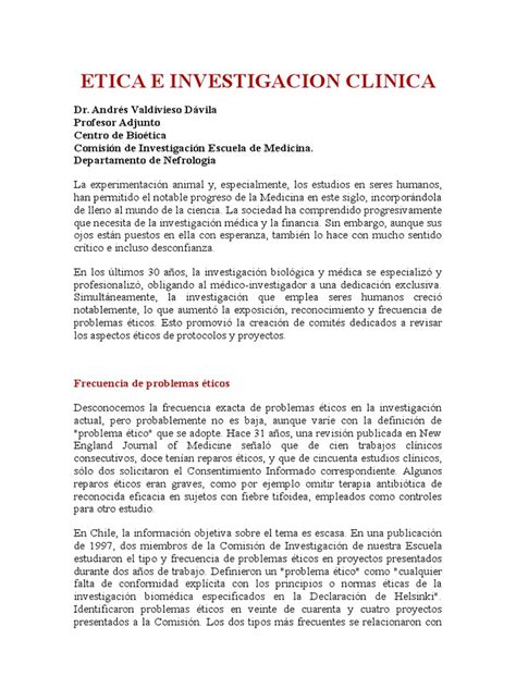 PDF Etica E Investigacion Clinica DOKUMEN TIPS