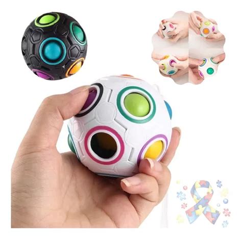 Cubo Mágico Bola Fidget Toy Puzzle Rainbow Ball Anti Estress MercadoLivre