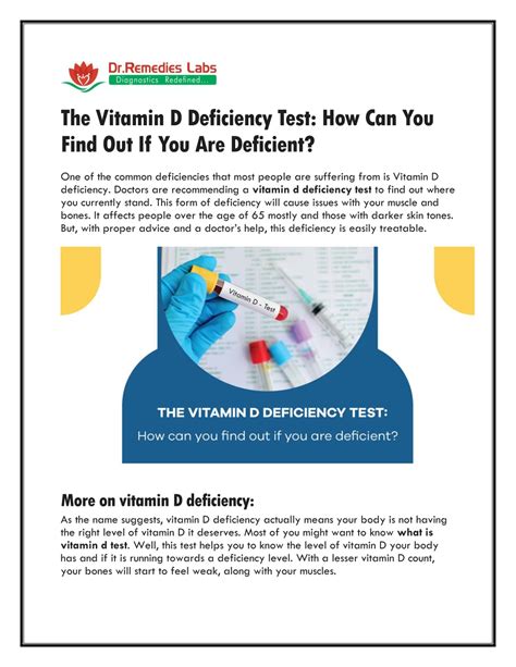 Ppt The Vitamin D Deficiency Test How Can You Find Out If You Are