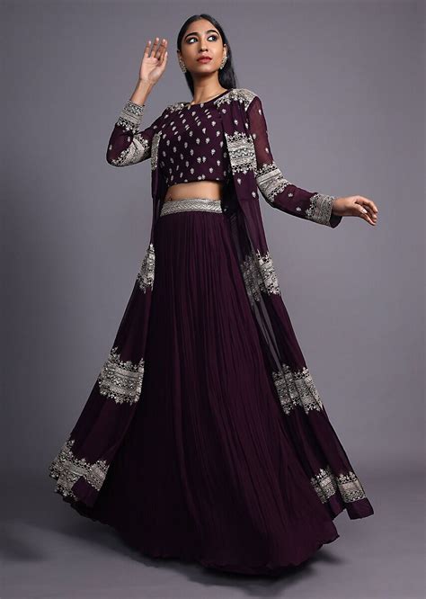 Magnificent Purple Color Heavy Georgette Lehenga Choli With Jacket