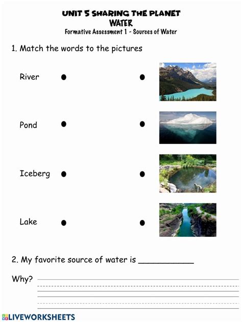 Water Forms Worksheet For Grade 1