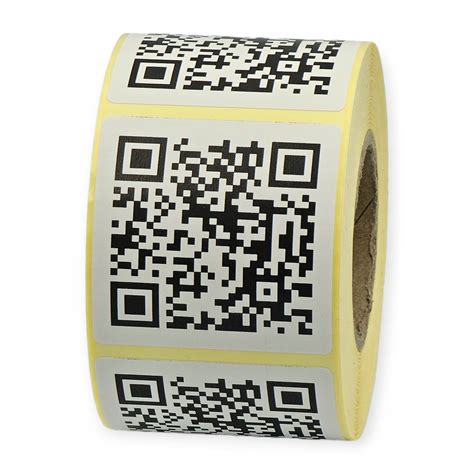 Naklejki TEKST KOD QR GRAFIKA Etykiety X200 Sztuk 50x50 Mm