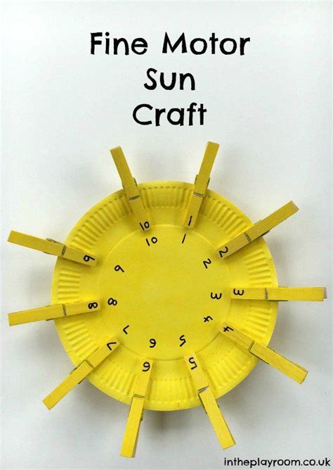 Fine Motor Sun Craft To Work On Number Matching Sun Crafts Sun