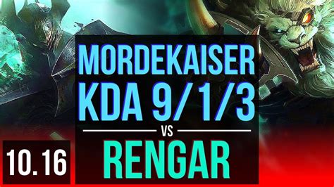 Mordekaiser Vs Rengar Top Kda 913 2 Early Solo Kills Godlike