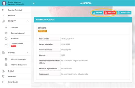 Cómo solicitar ausencias Servicios Tecnológicos Integrales Herbecon