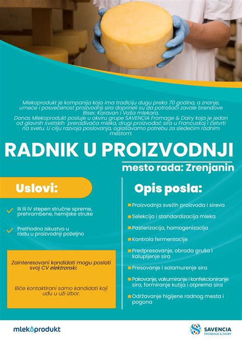 Radnik U Proizvodnji Mlekoprodukt D O O