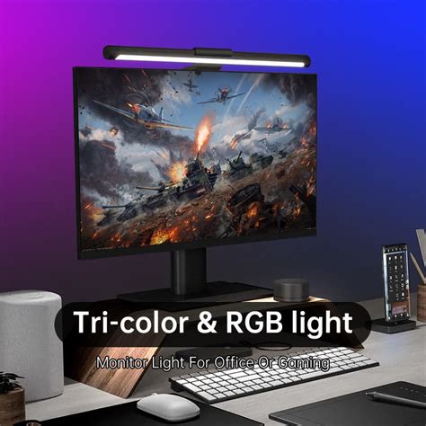 Rgb Branco Escurecimento Led L Mpadas De Mesa Para Computador Monitor