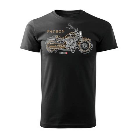 Koszulka Motocyklowa Na Motor Harley Davidson Fatboy M Ska Czarna