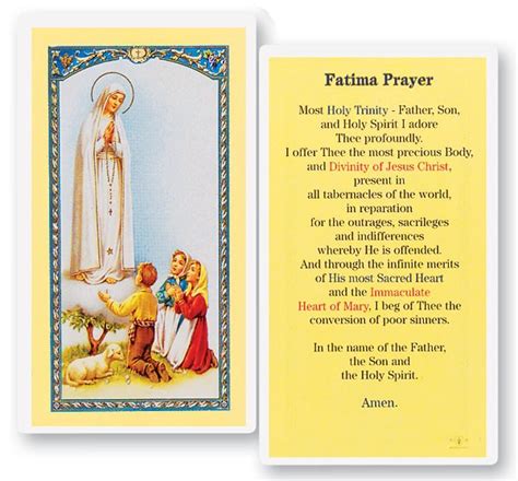 25 Cards Per Pack .80 per card Prayer To The Our Lady of Fatima ...