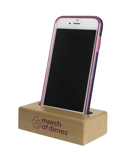 Imprinted Classy Wooden Block Phone Holder