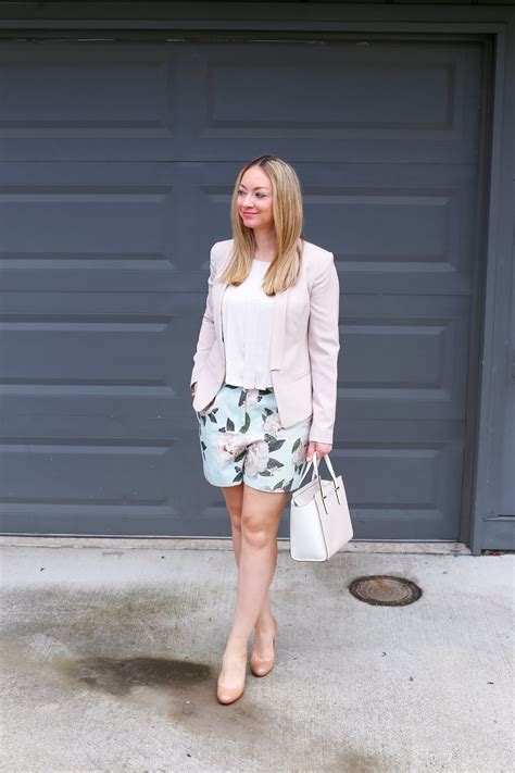 Spring Style Floral Print Shorts Blazer