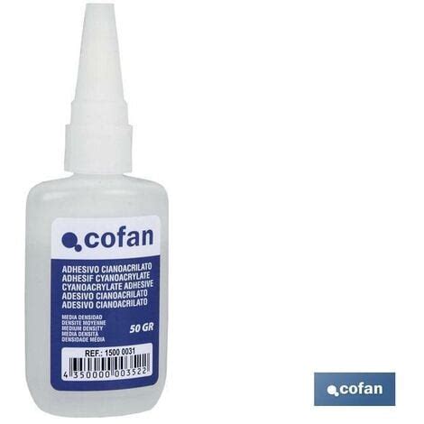 COFAN Adhesivo Cianoacrilato Alta Densidad 50gr Pegamento Adhesivo