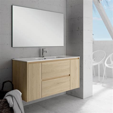 Mueble de baño con lavabo Moon roble 120x45 cm Leroy Merlin