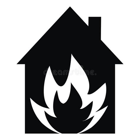 Icono Del Vector Negro De La Casa De Seguros Contra Incendios