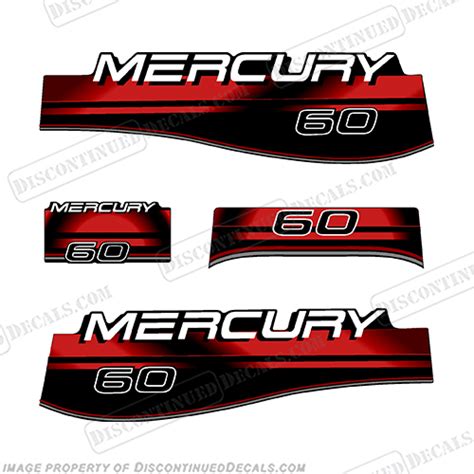 Kit Stickers Marine Engine Outboard Mercury 60 Hp Command Thrust PRO