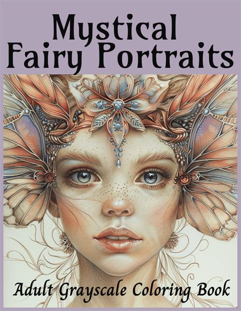 Mystical Fairy Portraits Adult Grayscale Coloring Book Fairy Portraits With