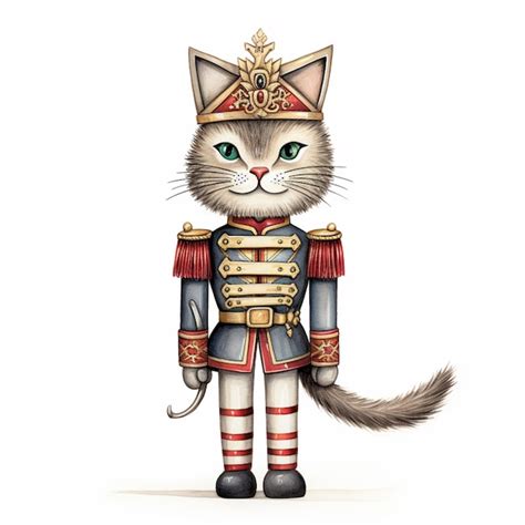 Premium Photo There Is A Cat Dressed As A Nutcracker With A Sword