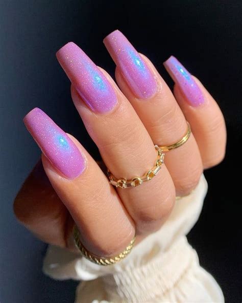 Pin On Nails Pink Holographic Nails Pink Acrylic Nails Pretty Nails