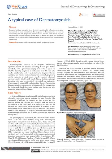 PDF A Typical Case Of Dermatomyositis