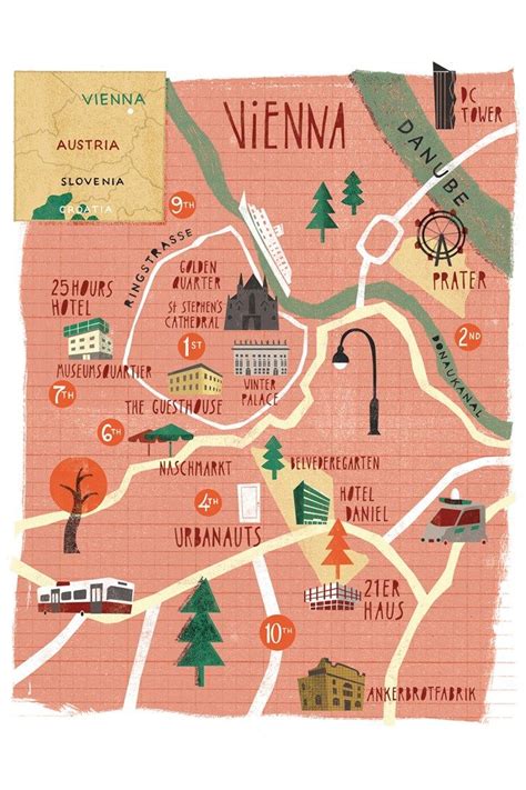 Cool Things To Do In Vienna Mapa De Viagem Mapas Ilustrados Diários