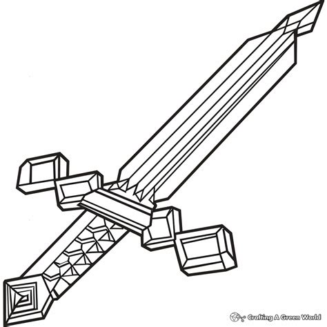 Minecraft Sword Coloring Pages Free And Printable