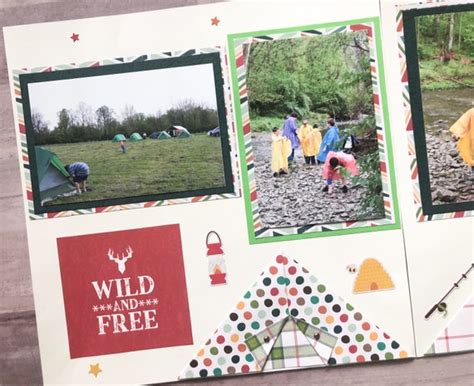 Camping Scrapbook Layouts Camping Scrapbook Pages Premade Etsy