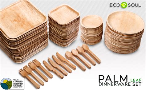 Amazon Eco Soul Compostable Palm Leaf Dinnerware Set Eco