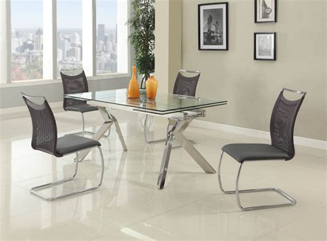 Fashionable Rectangular Glass Top Leather Kitchen Dinette Sets Houston ...