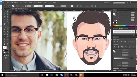 Adobe Illustrator Cc 2017 Tutorial How To Design A Flat Avatar With Details Youtube