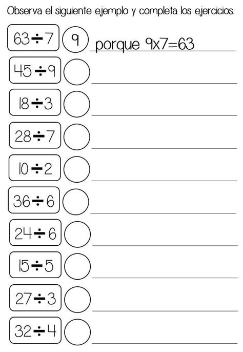 La división tercer grado Preschool math Basic math Teaching life