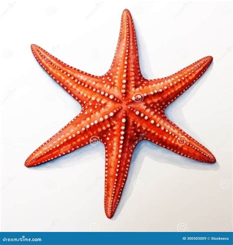 Hyper Realistic Watercolor Painting Of Starfish With High Contrast