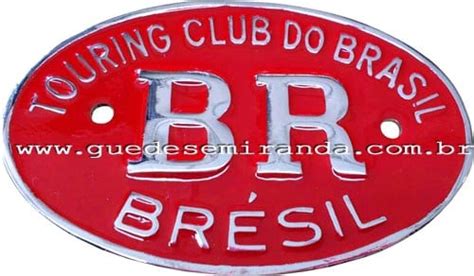 Emblema BR Touring Fusca Suporte de Fixação VERMELHO Guedes e