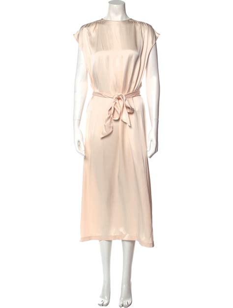 Loro Piana Silk Midi Length Dress Neutrals Dresses Clothing