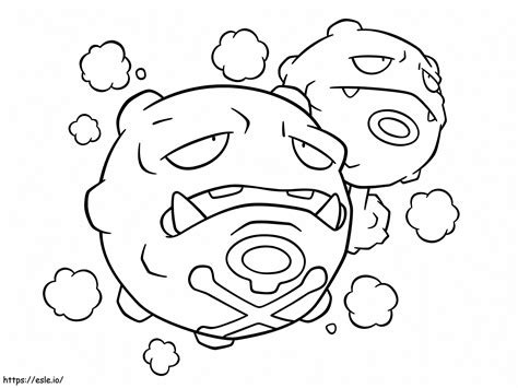 Weezing Gen 1 Pokemon Coloring Page