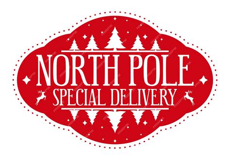 Premium Vector North Pole Special Delivery Holiday Stamp Design