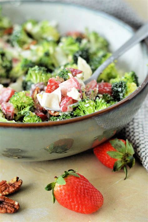 Low Carb Strawberry Broccoli Salad Sweet And Savory Recipe