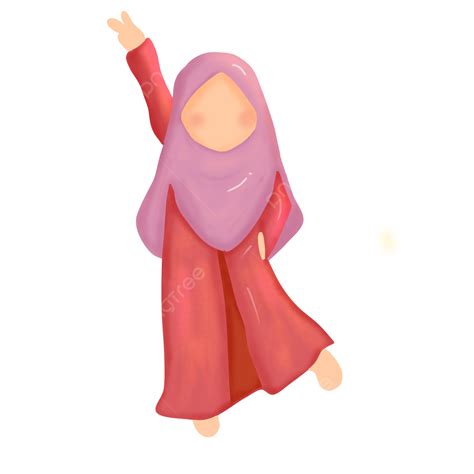 Pequeña Niña Hiyab Png Dibujos Pañuelo Poco Islam Png Y Psd Para