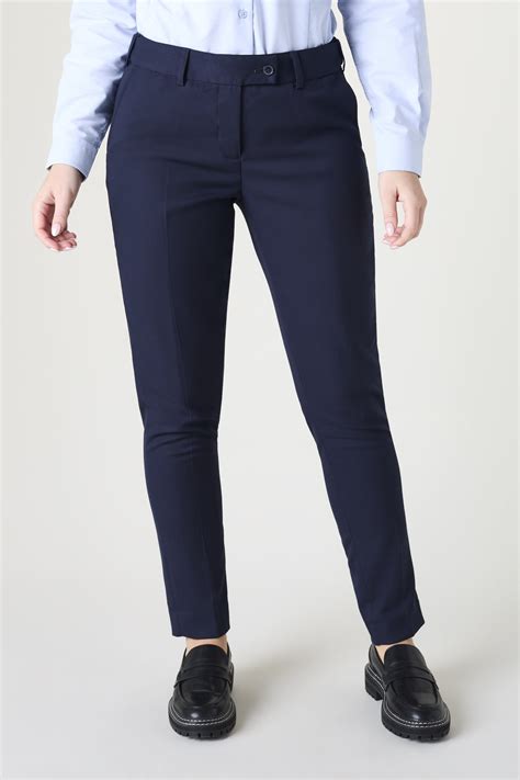 Contemporary Womens Slim Leg Trouser Reg Length Navy Sj