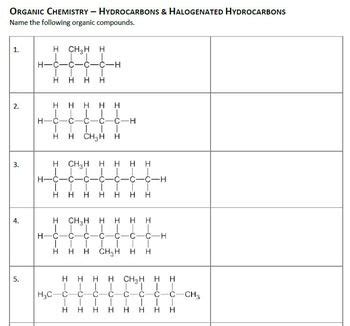 Iupac Naming Practice Worksheets Iupac Naming Practice Wo