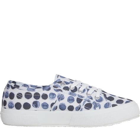 Buy Superga Womens Fantasy Cotu Pumps White Navy Dots