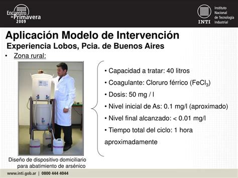 Ppt Ars Nico En Agua De Consumo Humano Qu Soluciones Brinda El Inti