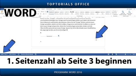 Seitenzahlen erst ab Seite 3 oder später beginnen in Word Download