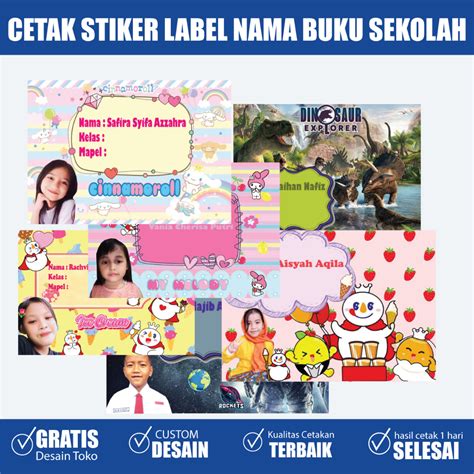 Jual Stiker Label Nama Untuk Buku Sekolah Hari Selesai Request Desain